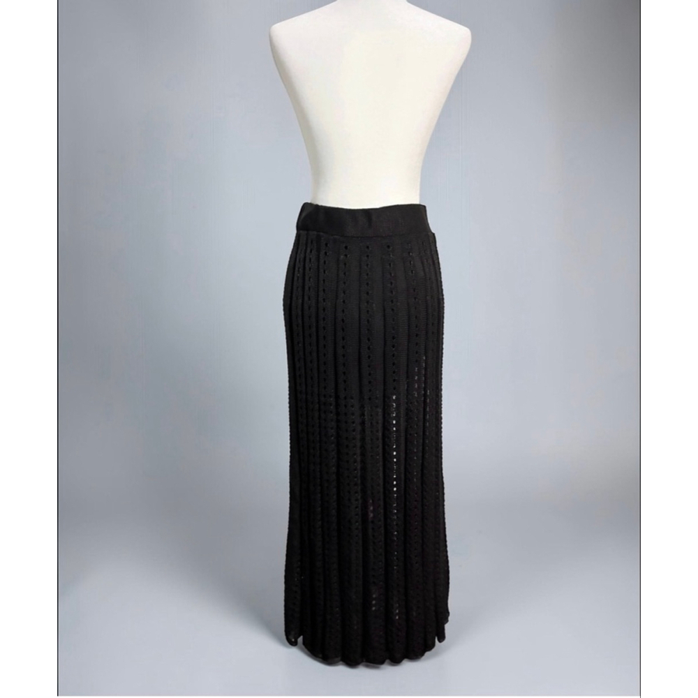 A.W.A.K.E Mode Perforated Crochet Knit Maxi Skirt - Picture 7 of 7
